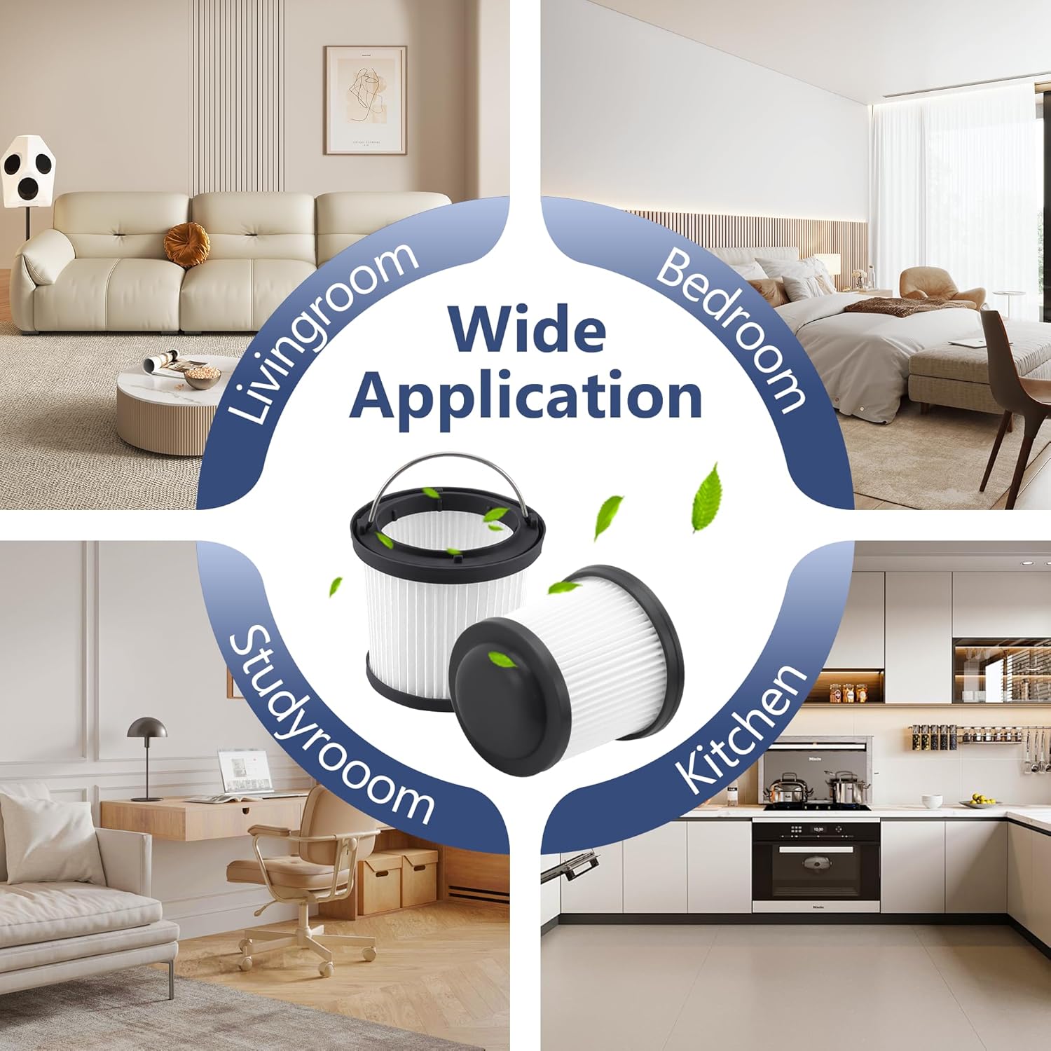 4 Pack PVF110 Replacement Filter for Black and Decker Handheld Pivot Vacuums PHV1810, PHV1210, PHV1410, BDH2000PL, BDH2020FLFH, BDH1620FLFH, Part # 90552433, Washable Hand Vac Filters - Image 12