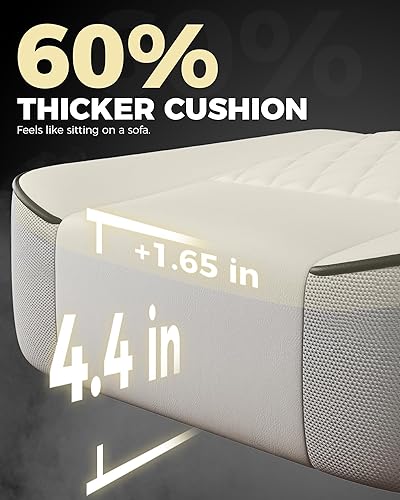 Miniatura 4 de GTPLAYER Silla de juegos grande y alta con reposapiés, silla de escritorio ergonómica de oficina con cojín de 4.4 pulgadas de grosor y asiento ancho