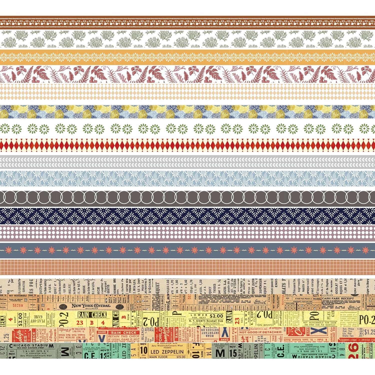 Songdao 20 Rolls Thin Basic Patterns Washi Tape Set Skinny Masking Creative Decorative Tapes for Arts DIY Crafts, Journals - Image 3