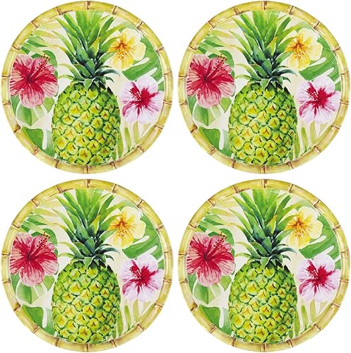 Supreme Housewares 4 platos de postre de melamina de 6 pulgadas, platos de cena, platos pequeños para servir, platos de fiesta, platos redondos para