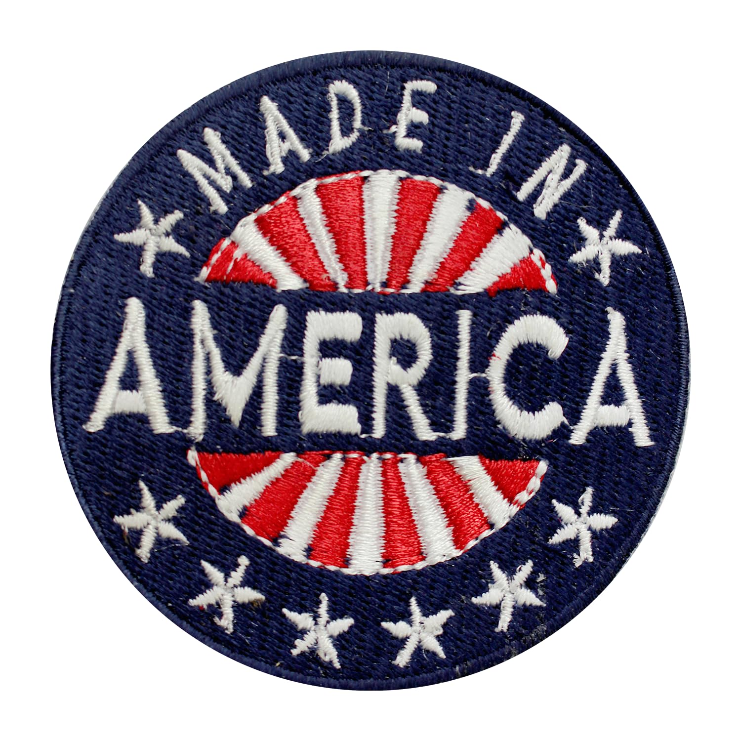 Toppa Ricamata Da Stirare Da 2,625" - Bandiera Degli Stati Uniti Che Sventola - Ritagliata Secondo La Forma Del Disegno - Italia - Foto 6
