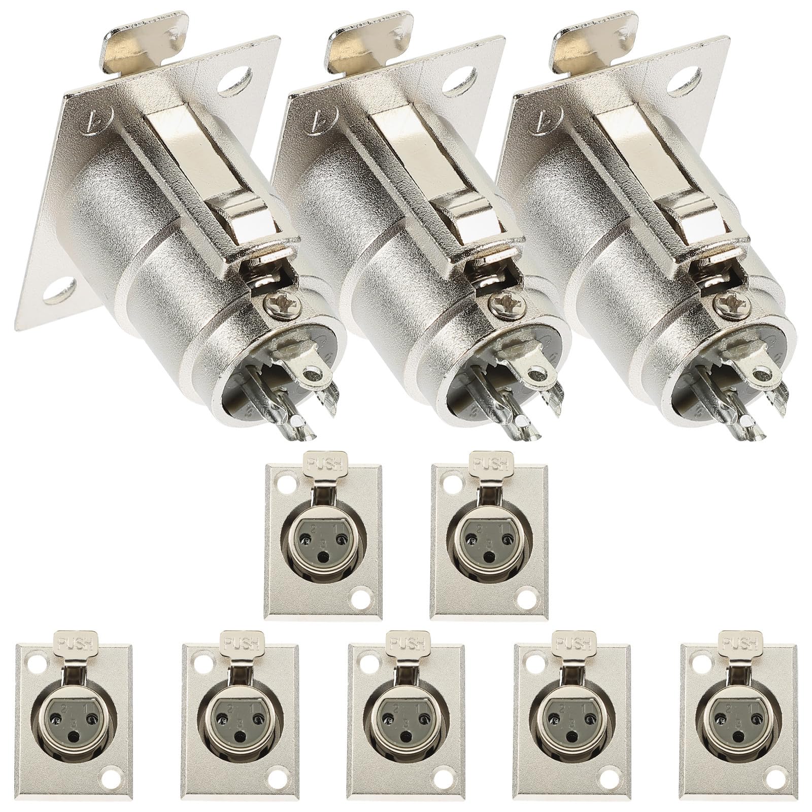 Conectores XLR de 3 pines resistentes KONTONTY clavijas de panel para audio sin interferencias 8