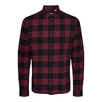 Only & Sons Camicia da Uomo ONSGUDMUND, Cabernet