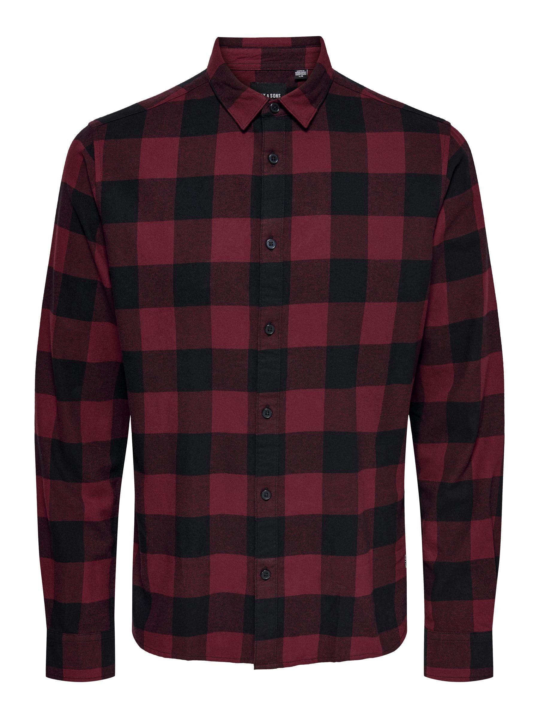 ONLY & SONS Men's Shirt 22007112, Cabernet, S