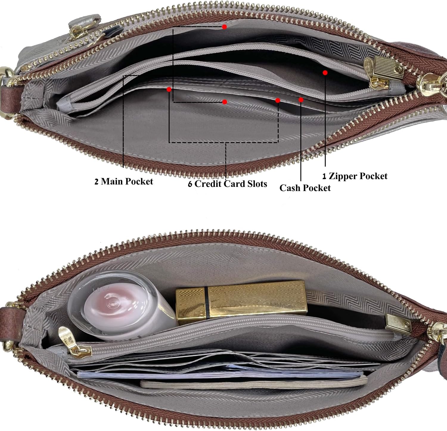 Beurlike Leather Wristlet Wallet Clutch Purses For Women Small Crossbody Phone Bags - Image 5