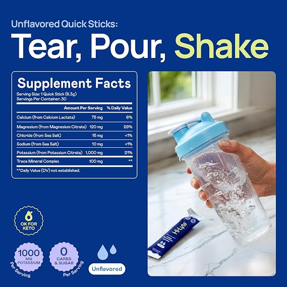 Hi-Lyte K1000 Hydration Packets Unflavored Keto & Performance, 30 Servings