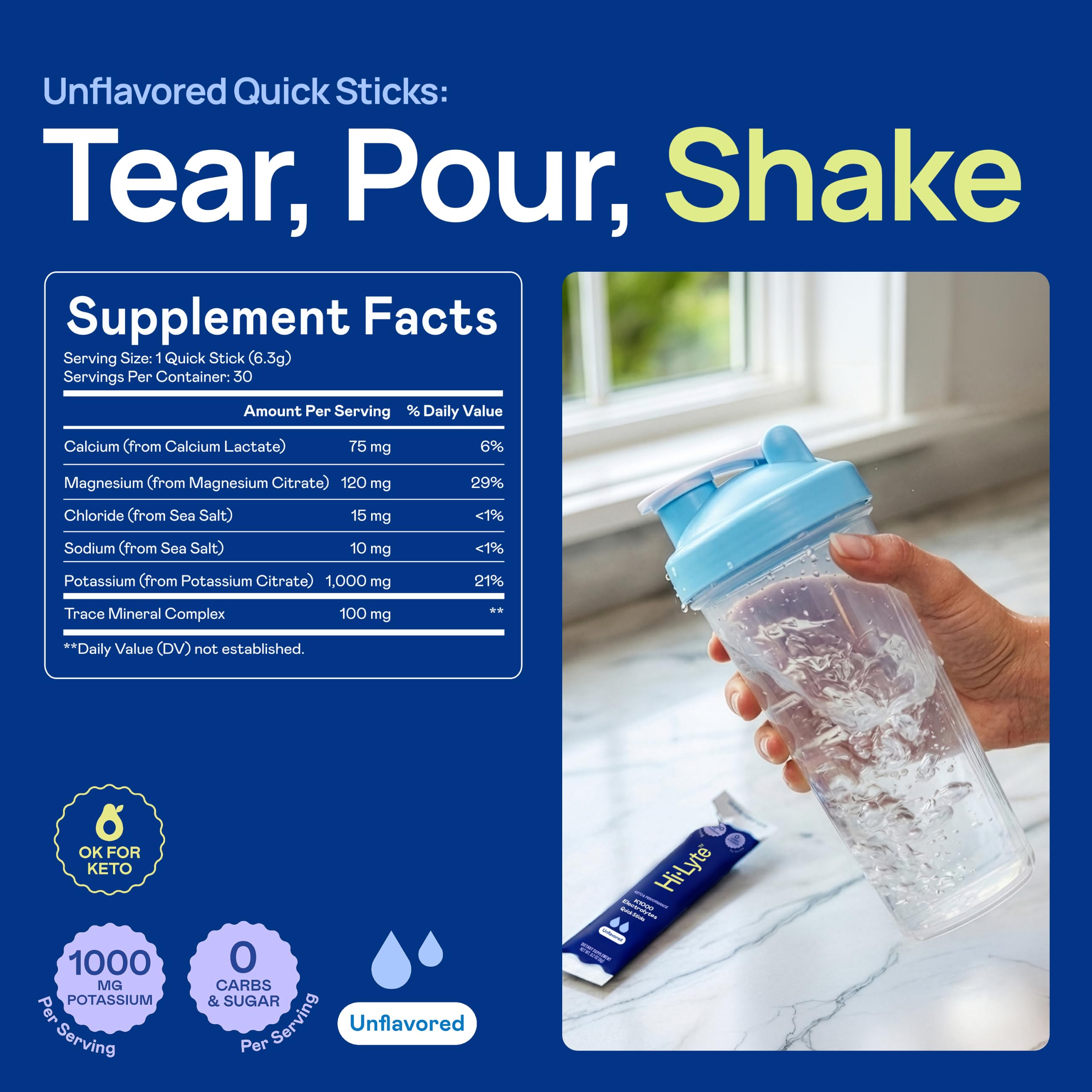 Hi-Lyte K1000 Hydration Packets Unflavored Keto & Performance, 30 Servings — Amazon image 3
