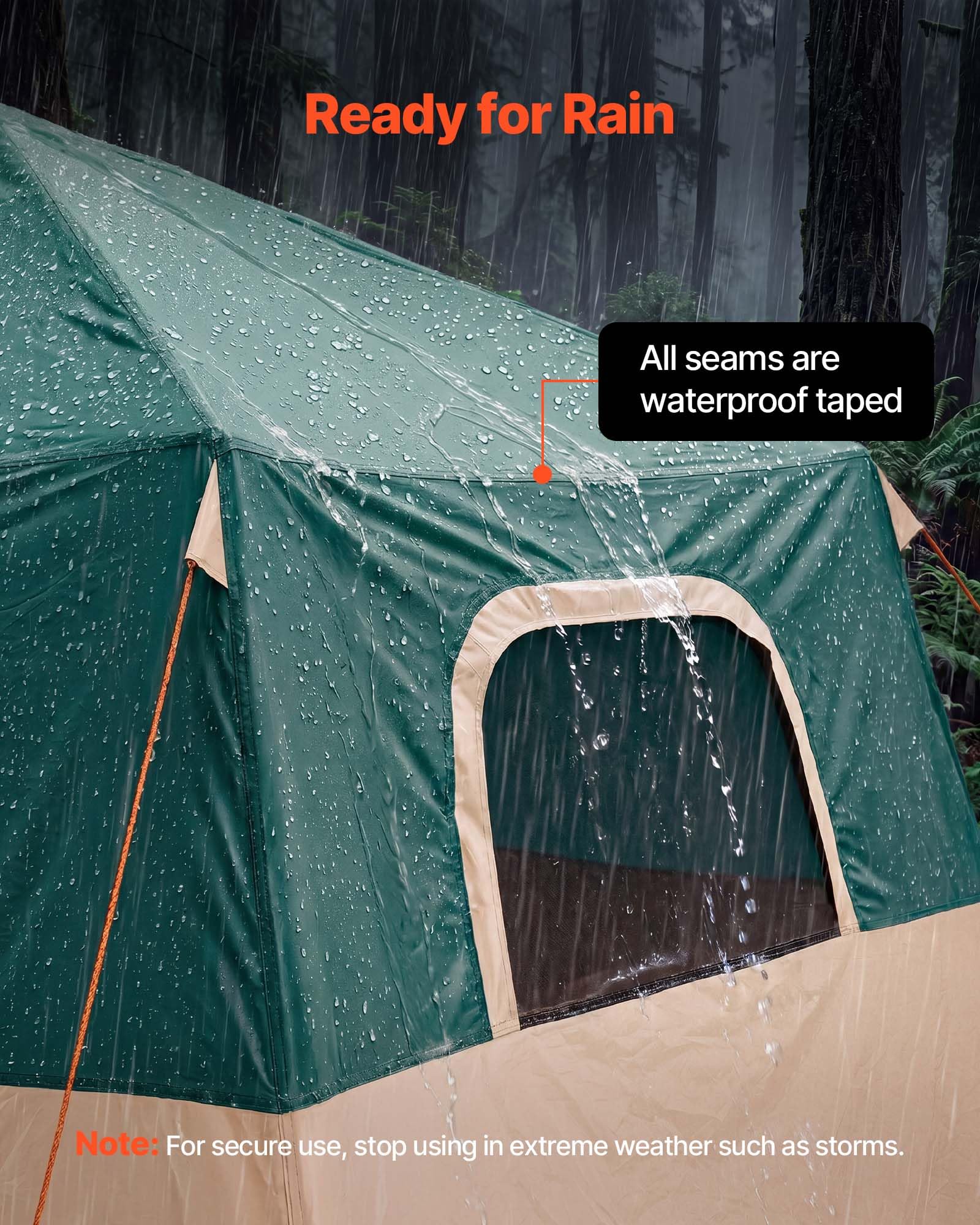 VEVOR Campingzelt 6 Personen, Aufblasbares Familienzelt mit Wiederaufladbarer Pumpe, TPU-Luftschlauch & 4 Netzfenstern, Kabinenzelt mit Tragetasche für Familien-Camping & Wandern, Grün