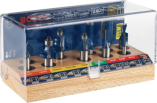 Miniatura 20 de BOSCH RBS006 - Juego surtido de brocas de enrutador multiusos con punta de carburo de 1/4 pulgadas con estuche de almacenamiento incluido