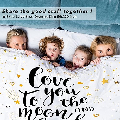 Miniatura 6 de Todeyya Manta Mama Bear Love You Moon and Back - Manta de franela súper suave, manta de felpa ligera de microfibra acogedora para sofá, regalos S de
