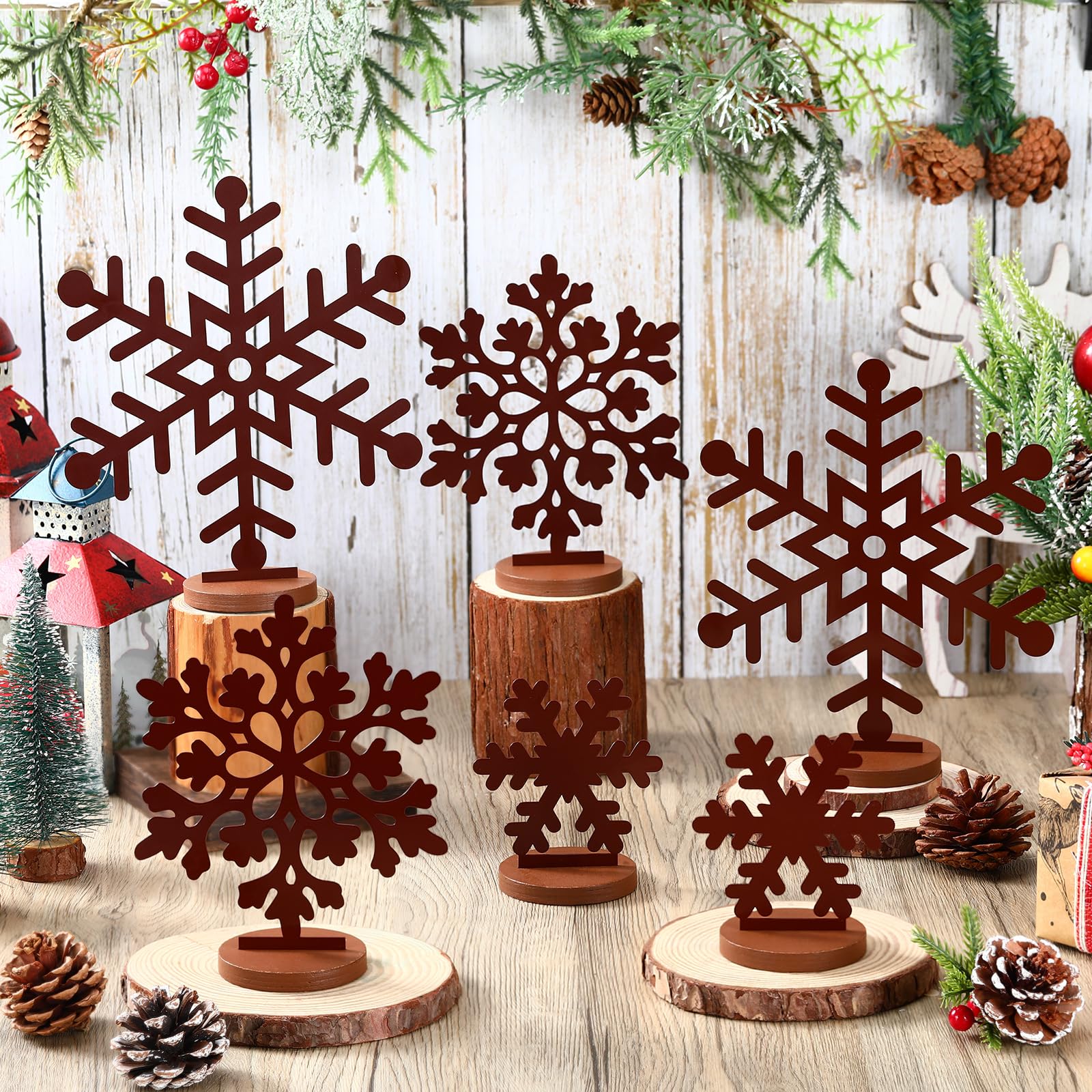 Flocon de neige en métal vintage Noël décoration table chalet