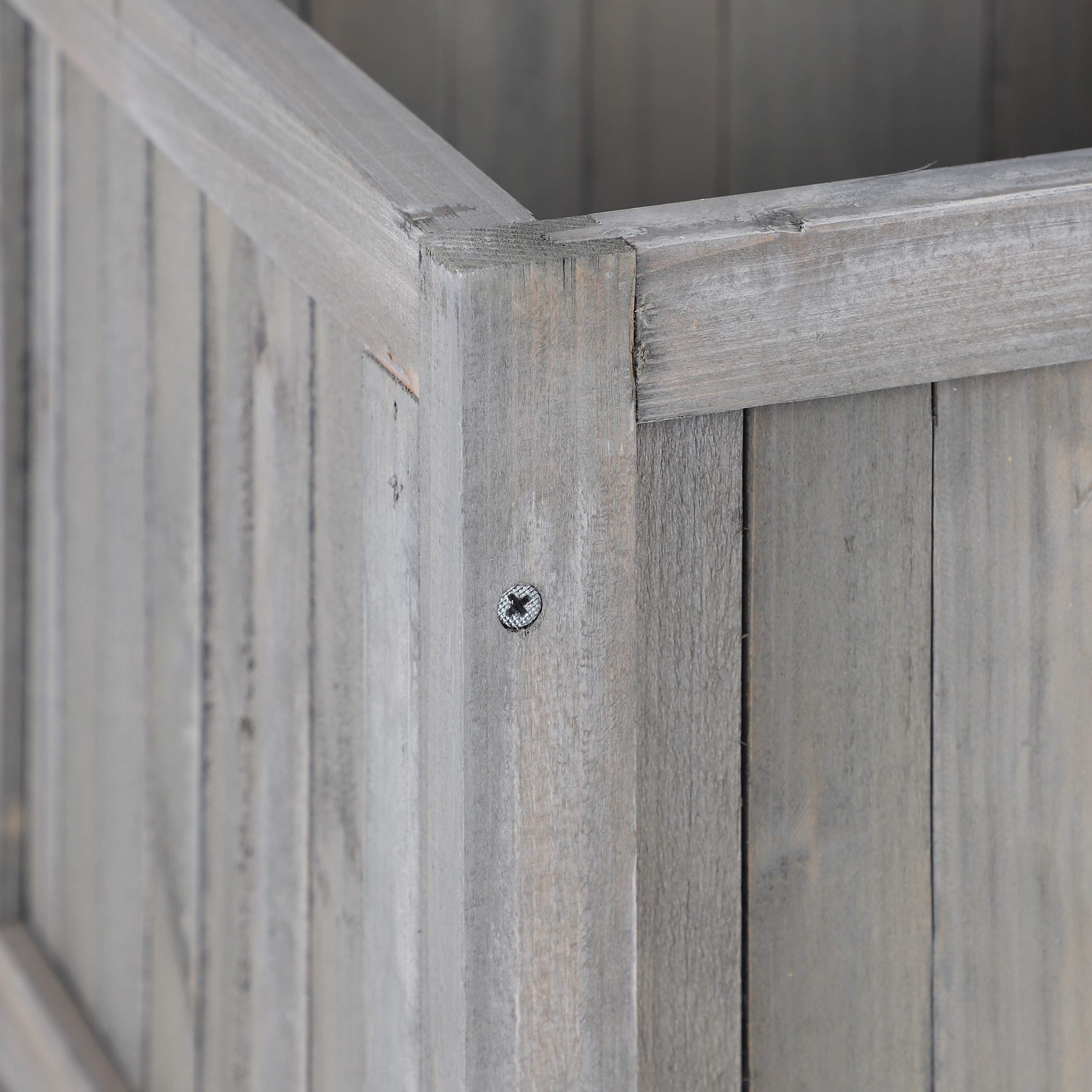relaxdays Piante con Graticolato, Impermeabile, in Legno, per Balcone Giardino Vaso 25 l e Griglia 147 cm, Grigio