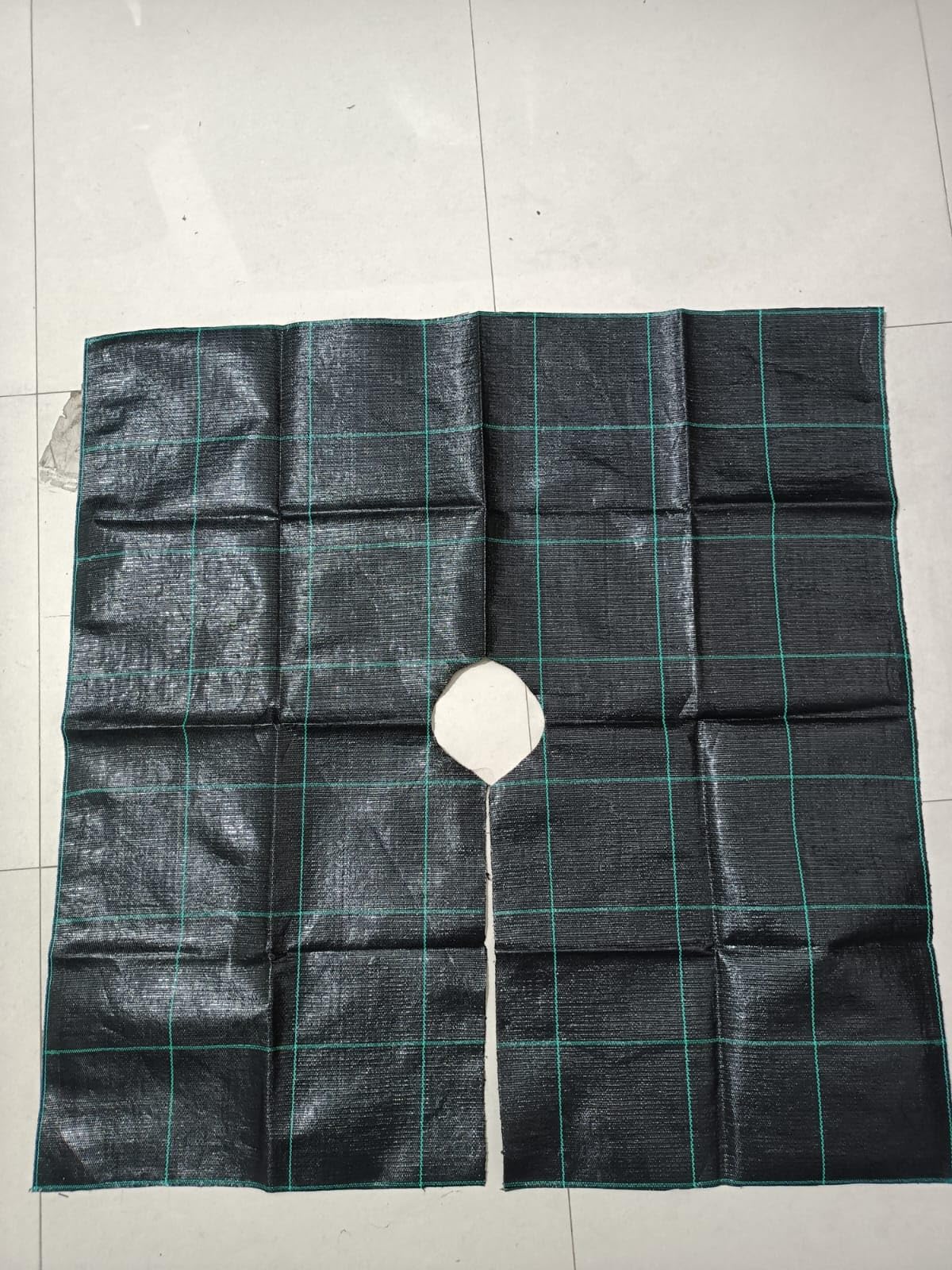 Weed Mat for Garden - 110 GSM (1 Meter X 1 Meter) 5 Pcs. Round Cutting Weed Mat Weed Block Gardening Mat, Landscape Fabric,Premium Durable Weed Blocker, Black | Center Hole Design, Weed Control, Tree Guard Mat, Square Shape-image-11