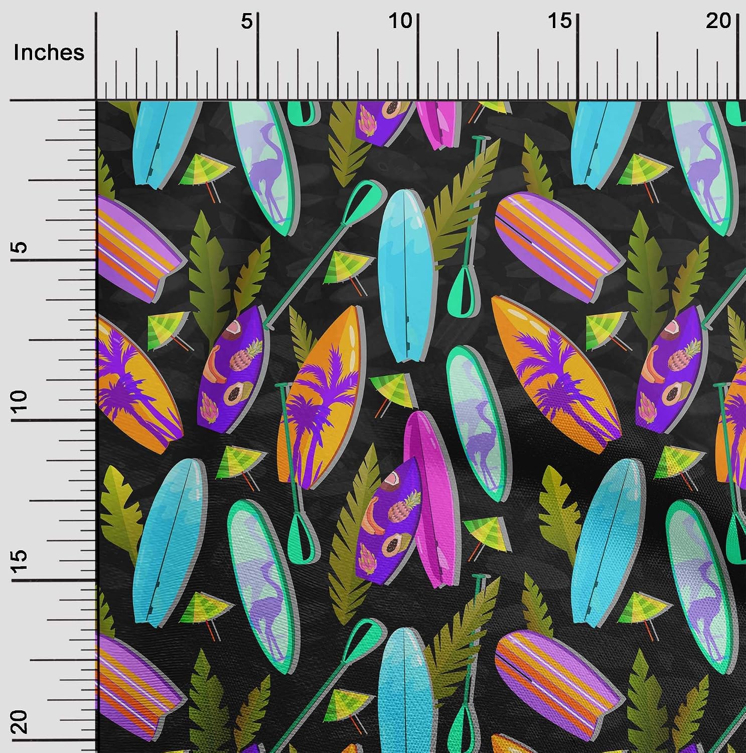 oneOone Cotton Flex Black Fabric Beach Sewing Craft Projects Fabric Prints By Yard 40 Inch Wide