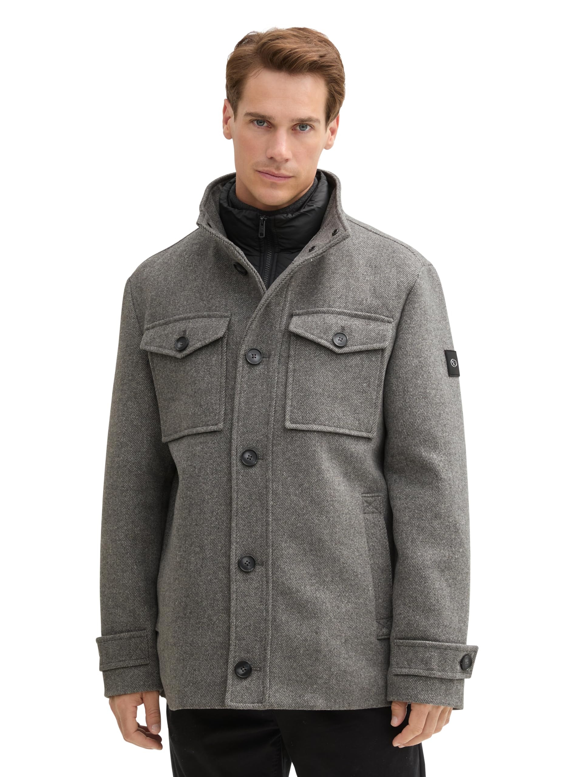 TOM TAILOR Herren 1042209 Wollmantel mit Brusttaschen