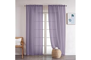 OWENIE Lilac Sheer Curtains: Tranquil Ambiance & Elevated Style