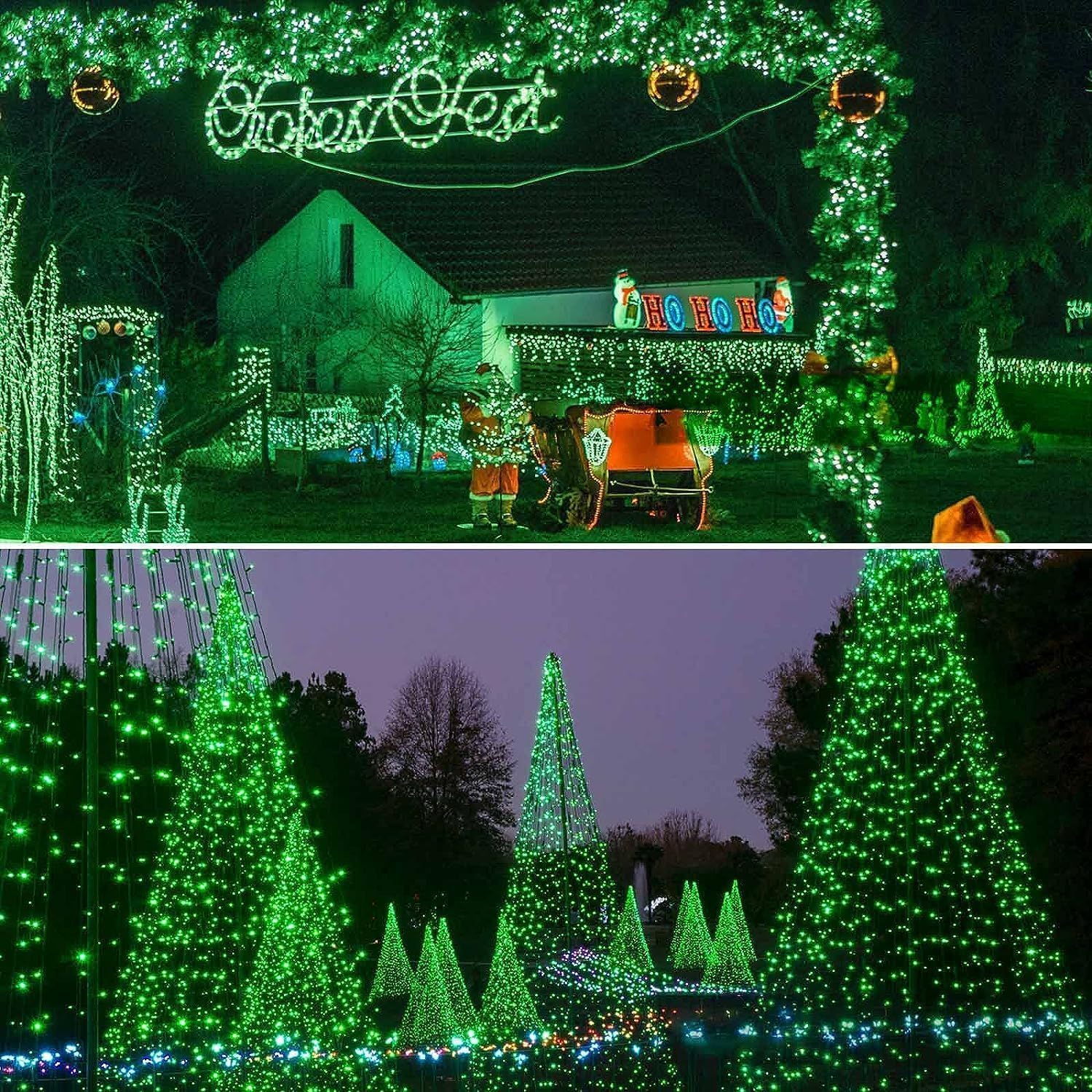 Connectable 240LED 88Ft 13Modes Christmas String Lights Indoor Outdoor | Extendable Green Wire Red & Green Christmas Tree Lights with Timer | Twinkle Fairy Light Plug in for Xmas Tree(Red & Green)