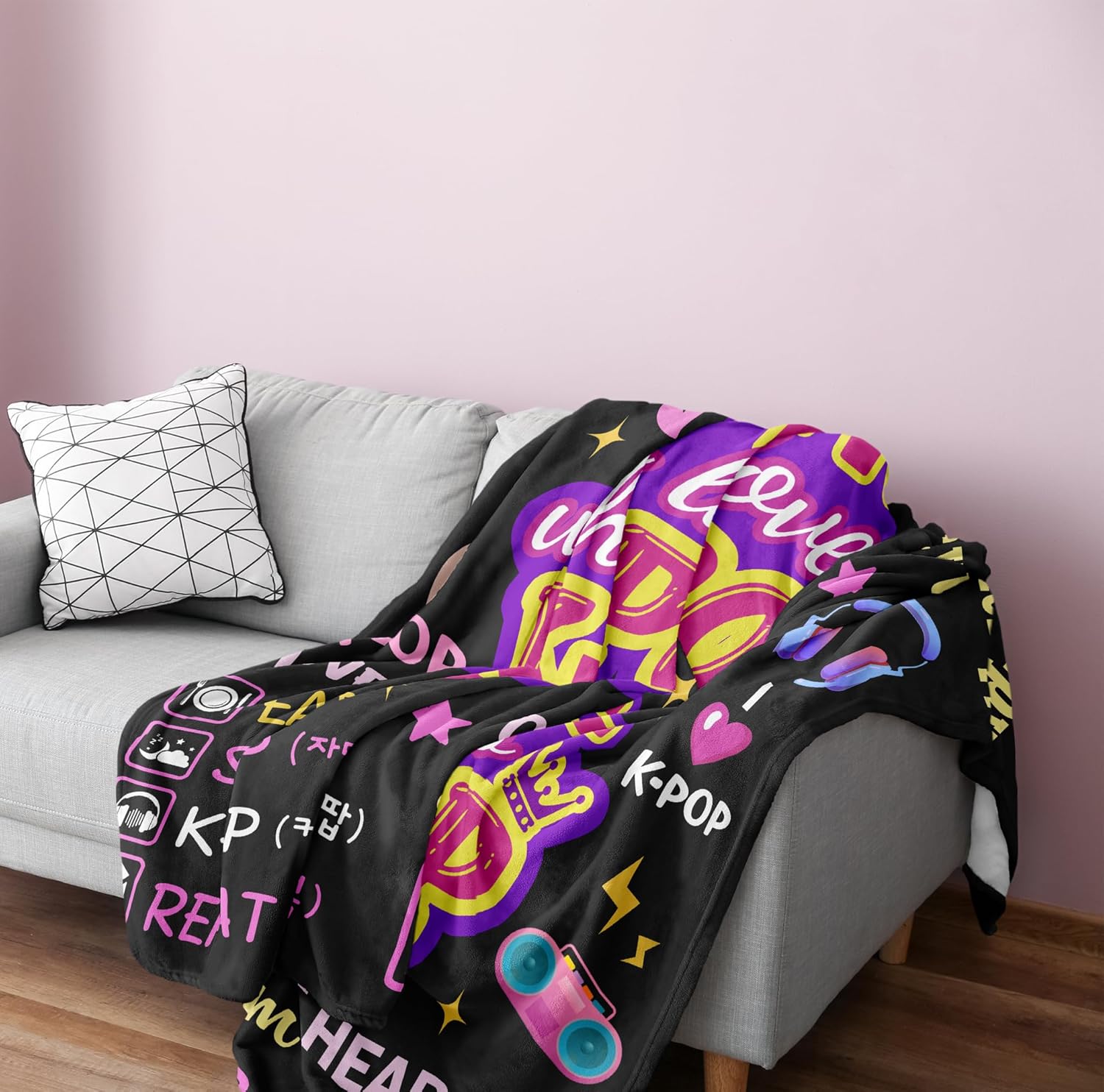 Kpop Merch, Kpop Blanket, Kpop Gifts, K Pop Birthday Decorations, K Pop Blanket 60x50in, Kpop Gifts for Girls/Women, Kpop Merchandise, Kpop Blankets for Girls for Christmas Birthday - Image 5