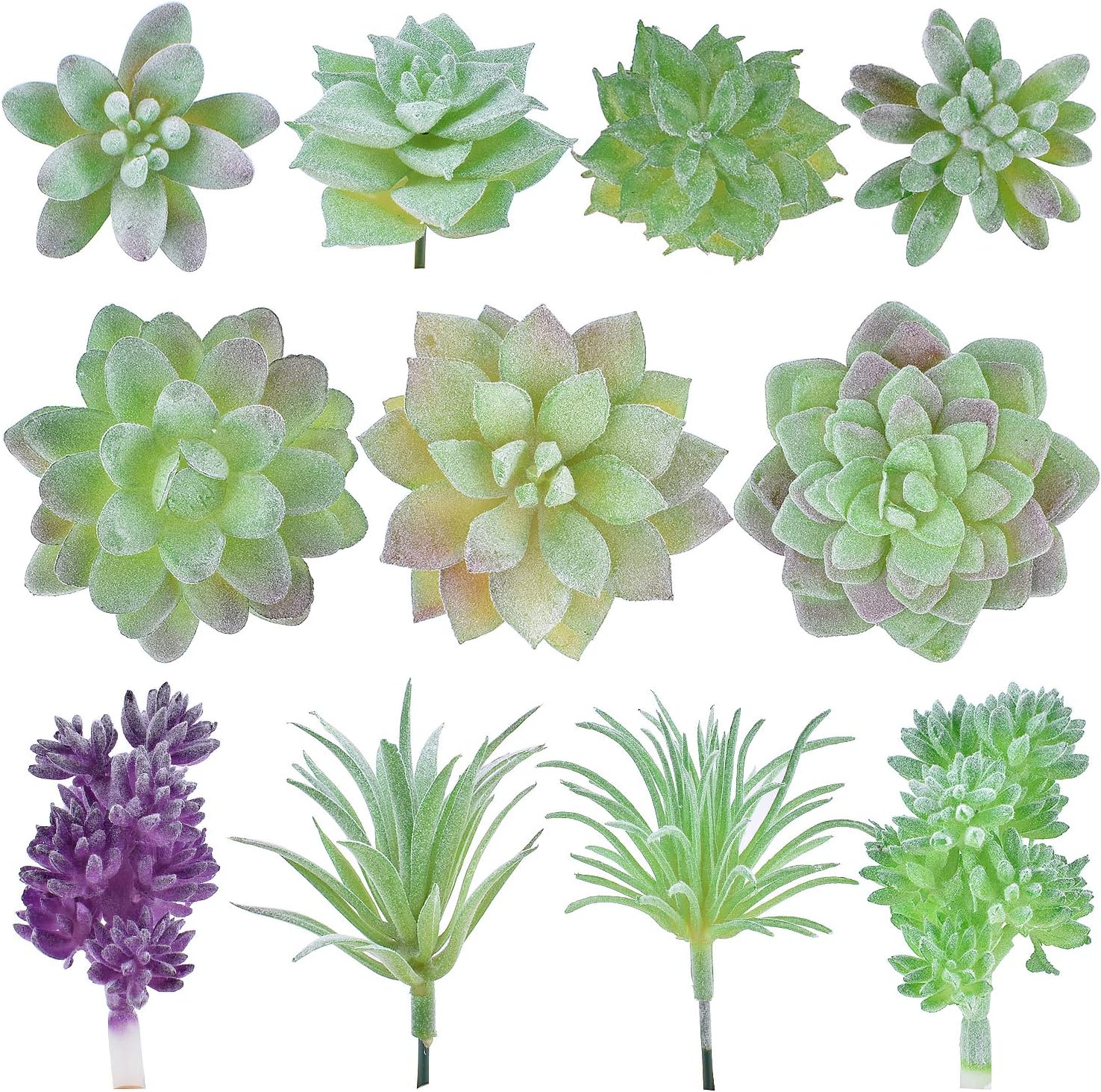 Geboor 11 Pcs Artificial Succulent Plants Unpotted Assorted Faux Succulent Fake Succulent Picks for Floral Arrangement Home Decoration