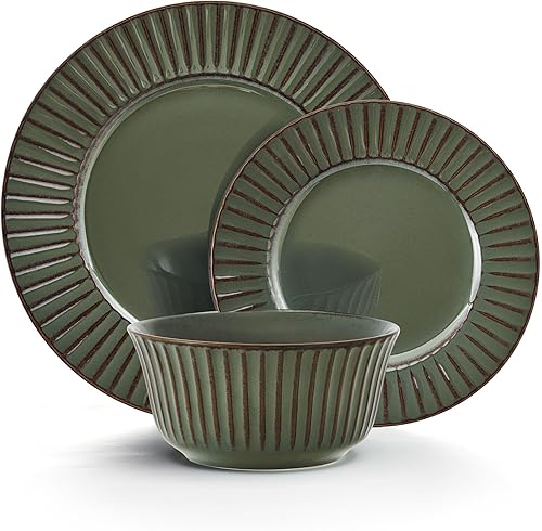 Miniatura 2 de Pfaltzgraff Dannie Gray - Juego de vajilla de 12 piezas, servicio para 4, color gris