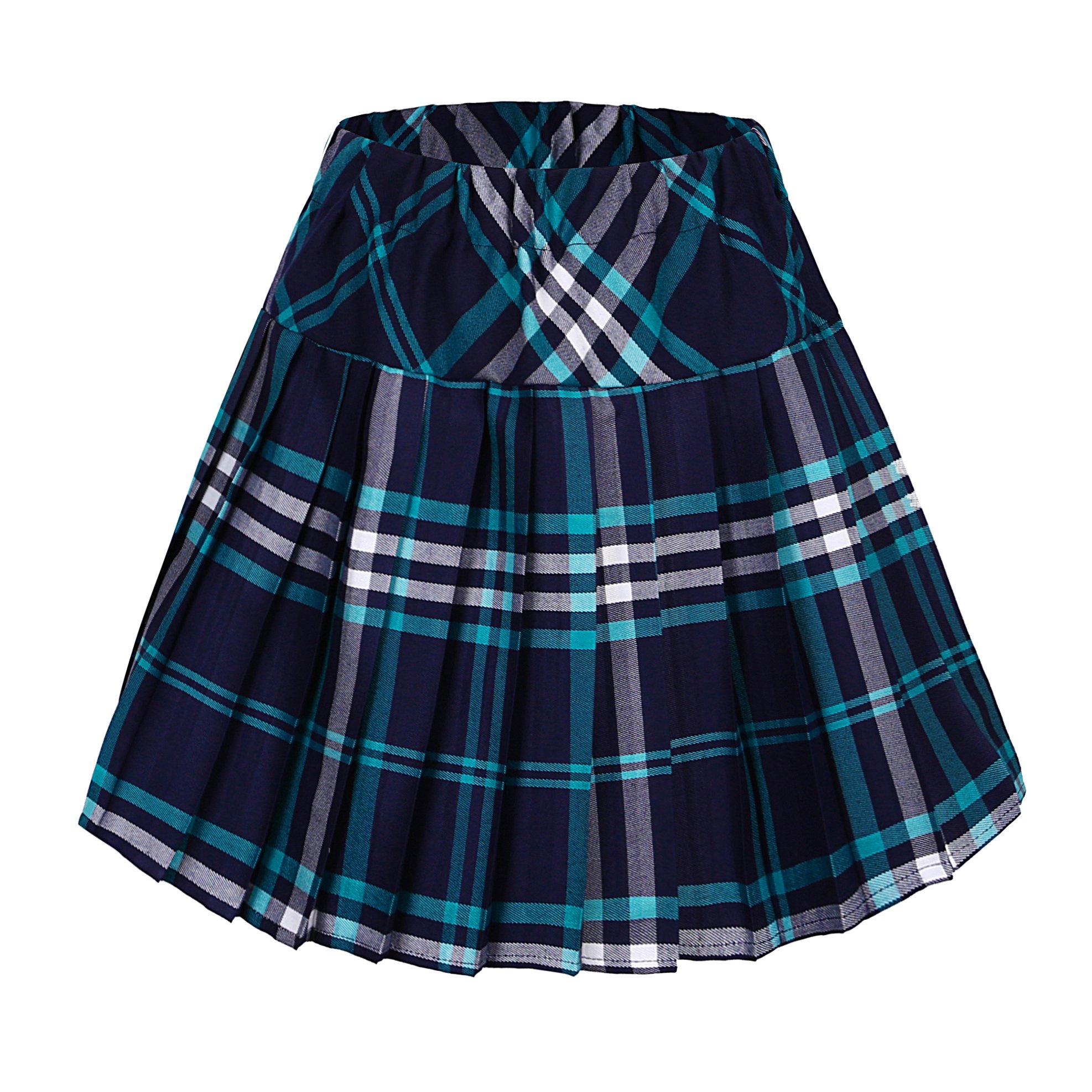 Urban CoCo Urban GoCo Mujeres Falda Escocesa Plisada con Cintura Elástica Escuela Uniforme Falda Cuadros (S, 2 Azul)