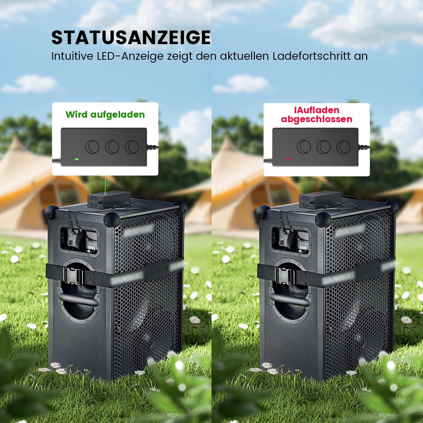Schnell Ladekabel Kompatibel mit SOUNDBOKS 1 2 3 Generation＆Lifepo4, 14,6V 5A Ladegerät zubehör für Soundboks Netzteil（Nicht USB-C