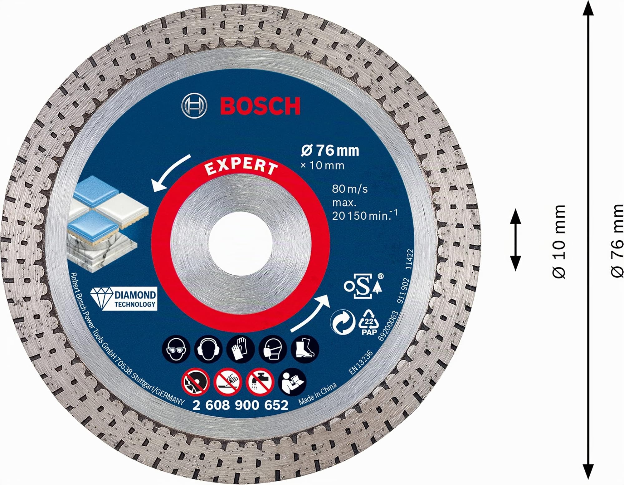 Bosch Set di 9 dischi professionali da 76 mm in mini L-Boxx (per GWS-12V, Ø 76 mm, accessori smerigliatrice angolare)