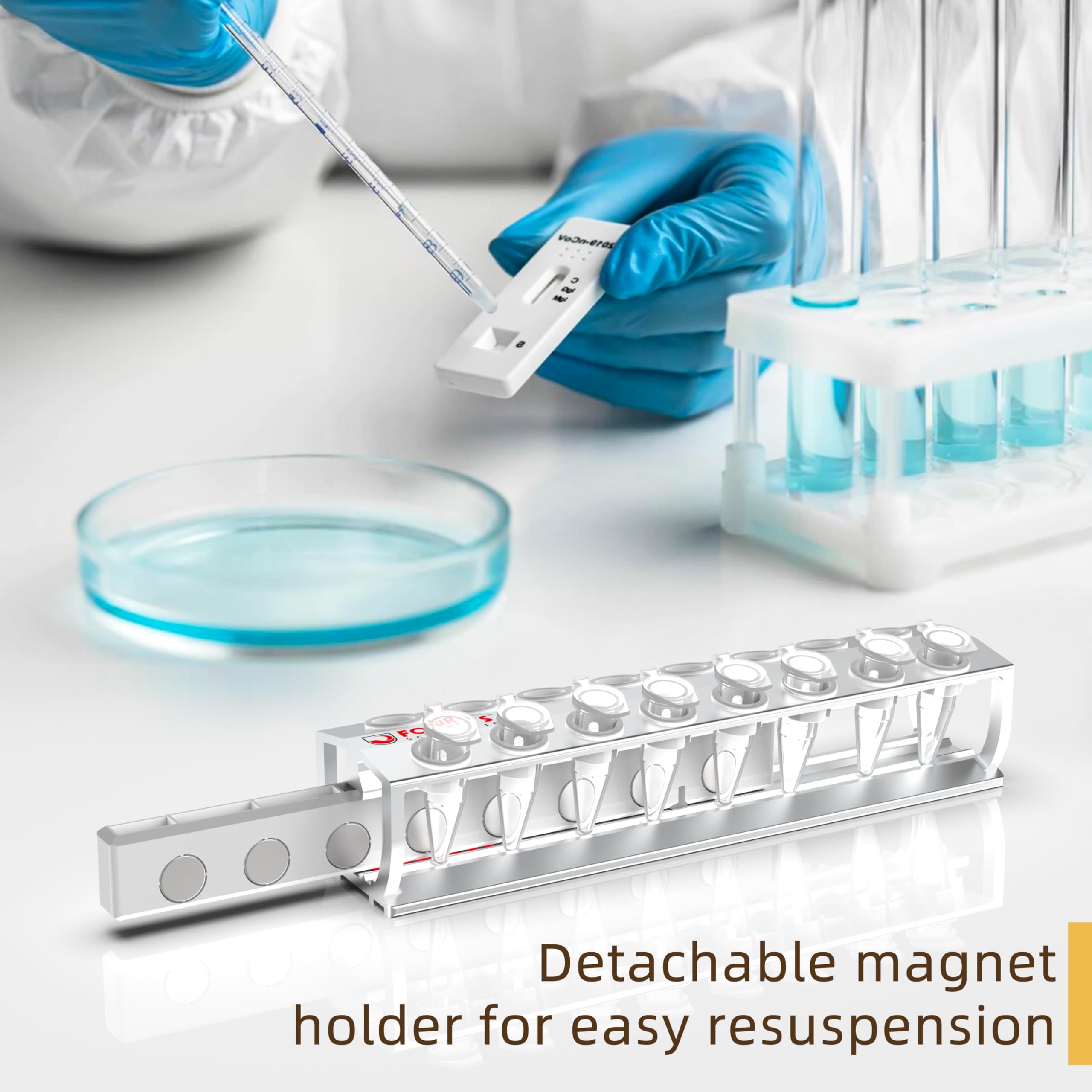 4E's USA Separador magnético de cuentas para ADN, separador magnético para purificación de ADN, ARN tiene capacidad para 16 tubos Eppendorf (1,5 ml), tubos de microcentrífuga, modelo MRK100216