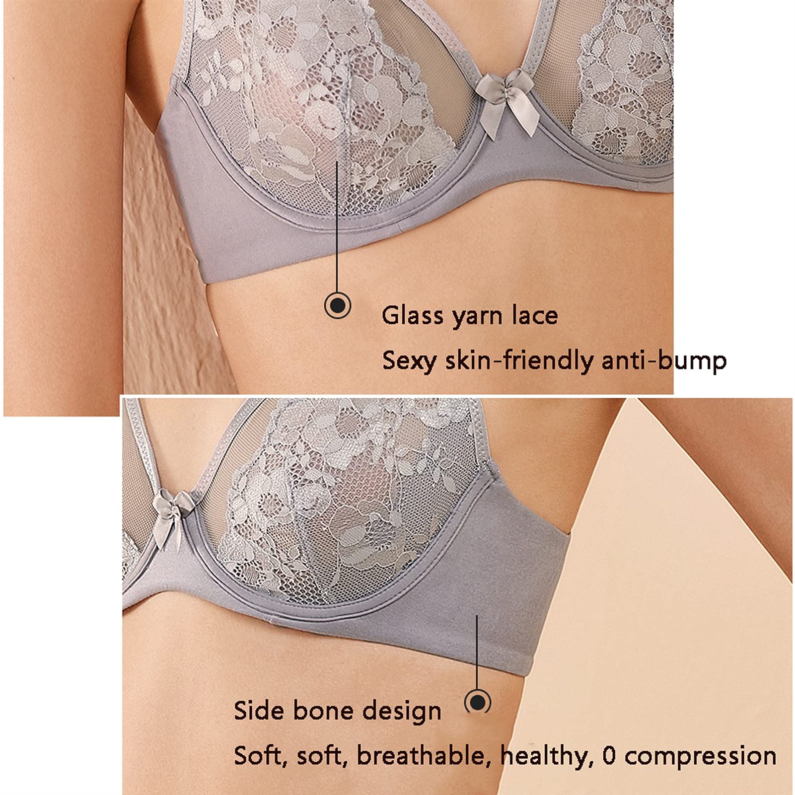 Brasier minimizador de tamaño grande para mujer, sin forro con aros y cobertura completa, bralette clásico push up ultrafino (color: negro, tamaño: 85 C)