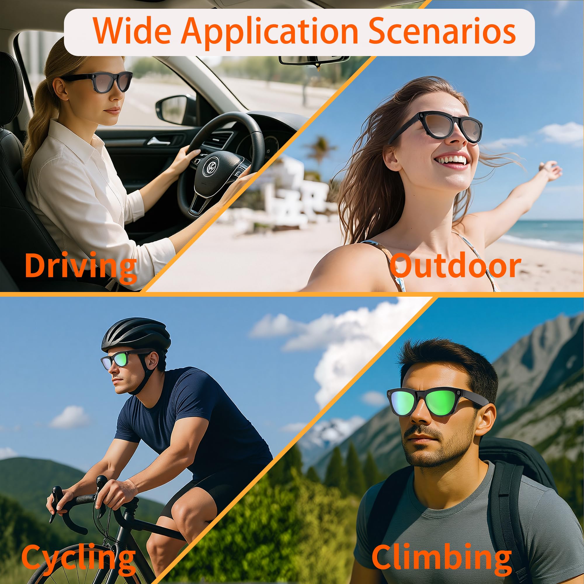 RCstyle HiBloks Polarized Clip-on for Ray-Ban Meta Skyler RW4010/4014 Accessories, Discoloration Clips Compatible with Ray-Ban Meta Smart Glasses, Protective Fashion Glasses Clip