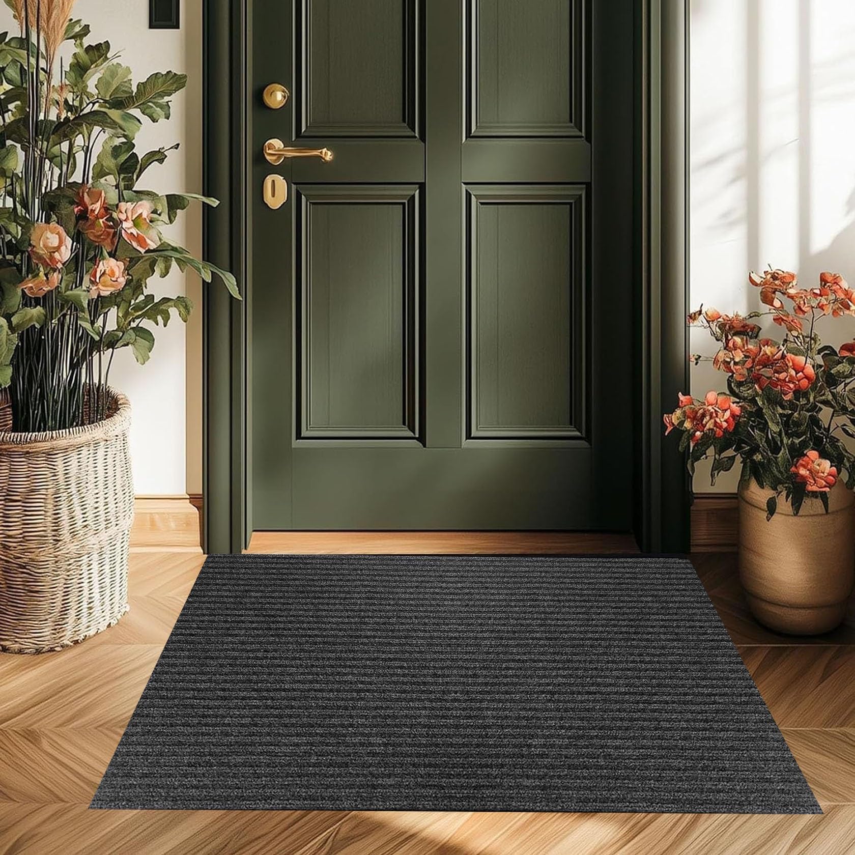 Deurmat Voor Binnen 40 x 72 cm Vuilvangmat met Antislip Achterkant Antislip Deurmat Voor Binnen en Buiten Voor Voordeur, Gang, Entree, Keuken, Slaapkamer, Grijs Deurmat Voor Binnen 40 x 72 cm Vuilvangmat met Antislip Achterkant Antislip Deurmat Voor Binnen en Buiten Voor Voordeur, Gang, Entree, Keuken, Slaapkamer, Grijs