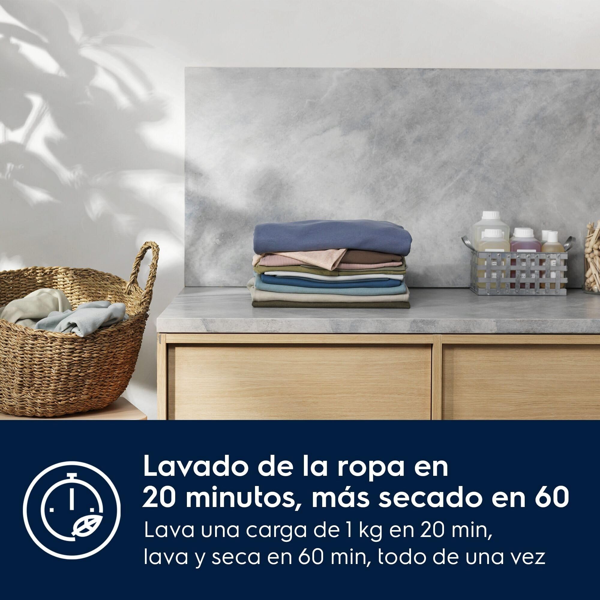 Electrolux EW7W4943EB – Lavadora Secadora Libre Instalación Serie 700 DualCare, 9/5 kg lavado/secado, Lavasecadora con SteamRefresh y SensiCare+, Motor Inverter, 1.400 rpm, Display LCD, Blanco