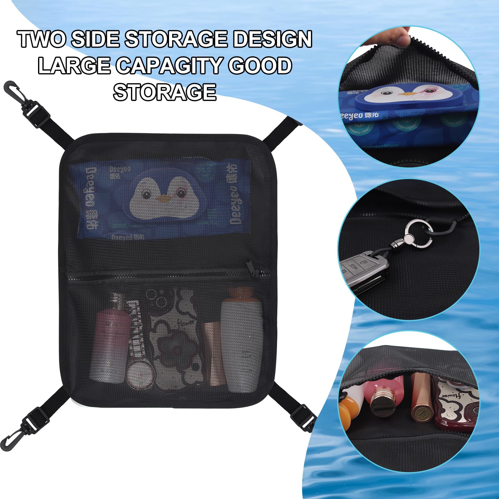 Aufbewahrungstasche Für Surfboard, Deck Tasche Mit Reißverschluss, Mesh Design Mit Großer Kapazität, Ideal Für Surfen SUP Kajak Outdoor Zubehör