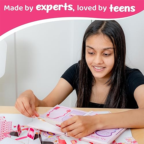 Miniatura 6 de jackinthebox DIY Journal for Girls Ages 8-12, 242 pcs, Journaling kit, Tween Scrapbook, Includes 10 Mental Health Exercises, Girls Diary 8 9 10 11