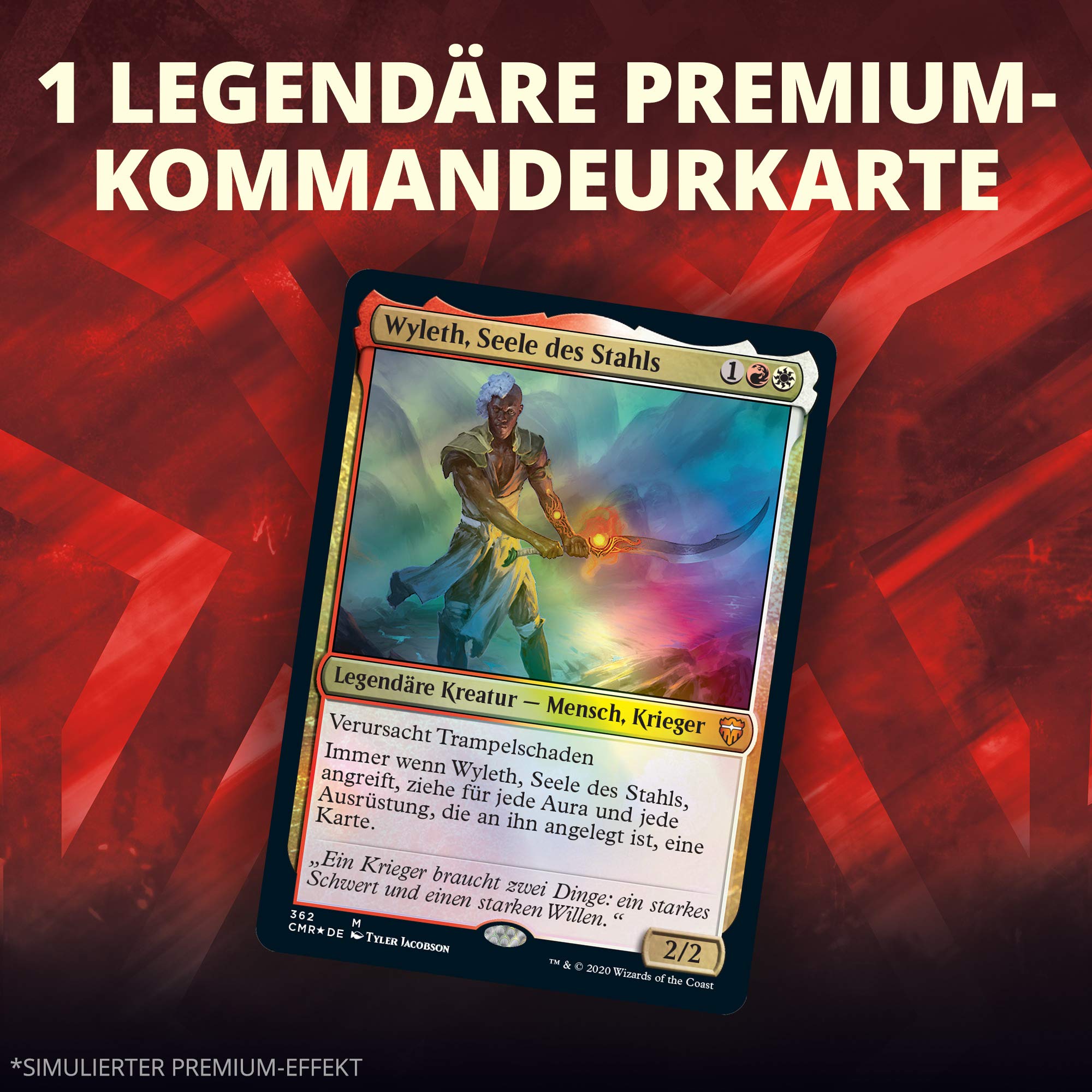 Magic The Gathering C78591000 Magic: The Gathering Commander Legend Commander-Deck - Przygotuj się do walki, gotowy deck z 100 kartkami, czerwono-biały
