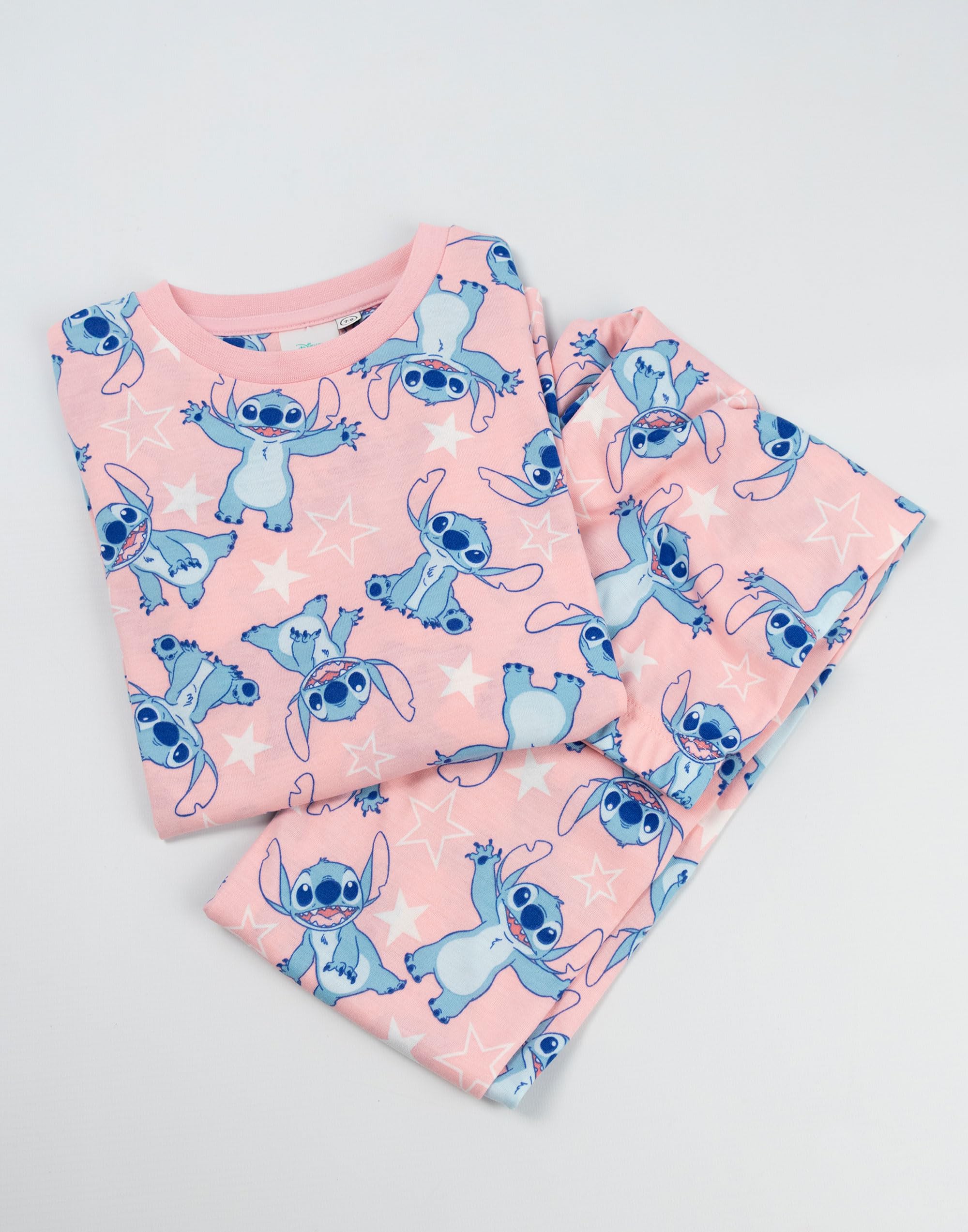 Disney Lilo i Stitch Dziewczęcy - różowy komplet piżamowy z długim rękawem i nogawkami, 3 części | Przyjemny polar z postacią Stitcha | Zapinana na zamek piżama do spania