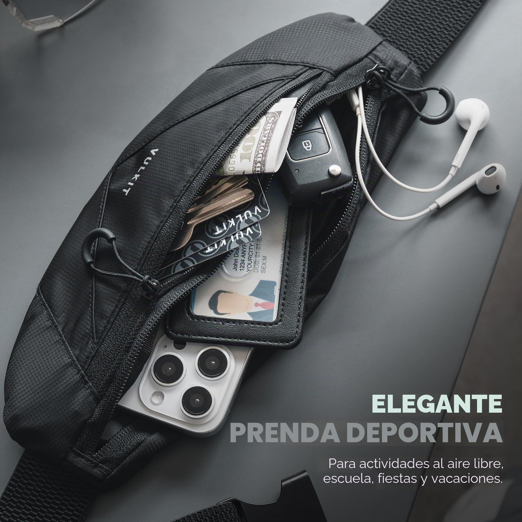 VULKIT Riñonera para Correr Impermeable con Hebilla Ajustable y Correa Elástica para Teléfonos de Menos de 7'' Ideal para Senderismo Senderismo Viajes y Actividades al Aire Libre