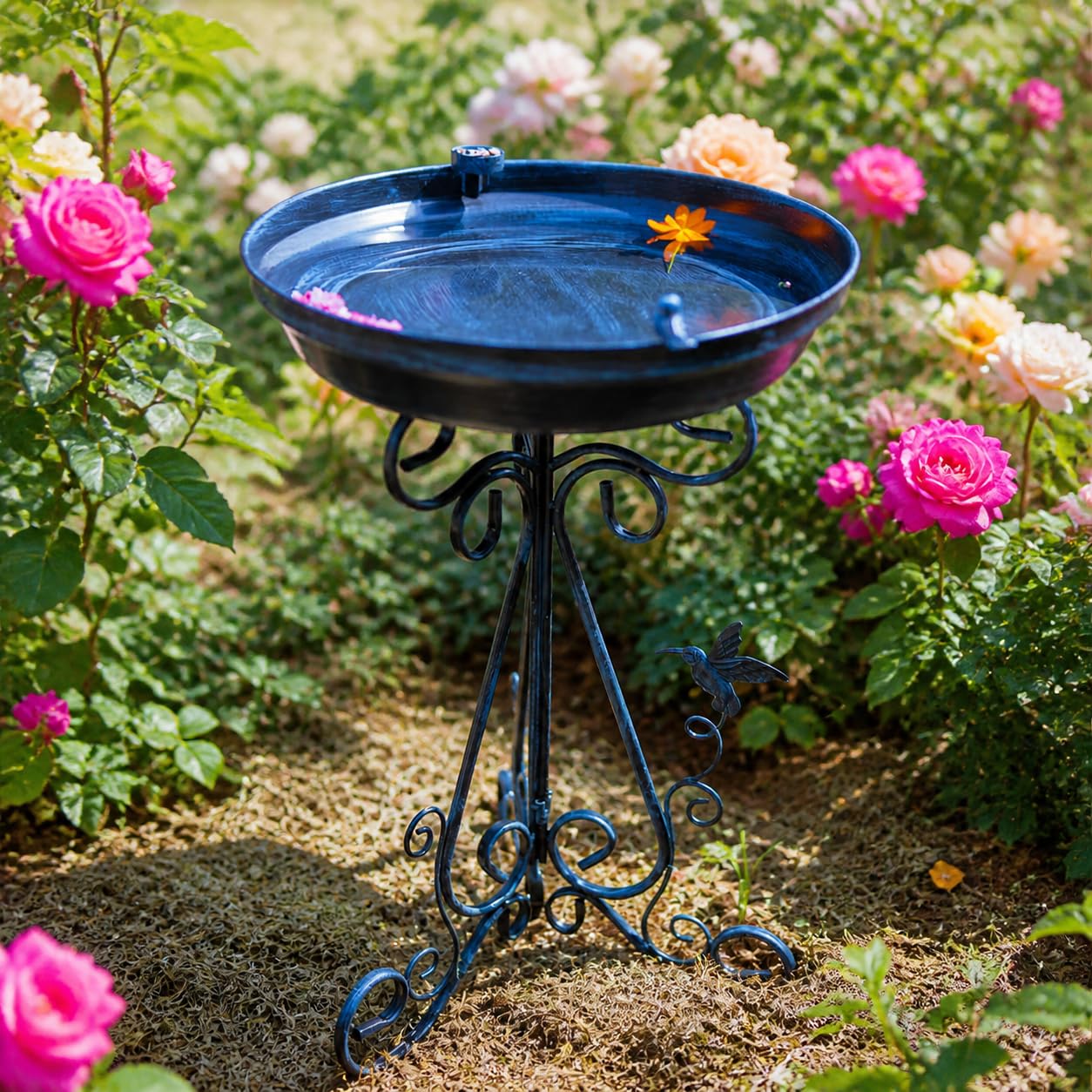 Metall Vogelbad Eisen Vogeltränke Metall Schale Klassische Struktur Strapazierfähiges Material für Garten Balkon Terrasse Outdoor