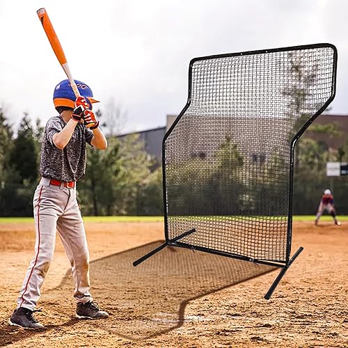 HIGOOD Baseball Protective Screen Net,7x5 FT Z Screen Baseball Pitching net,Baseball Softball Screen for Field,Portable Batting Screen,Pitching Net