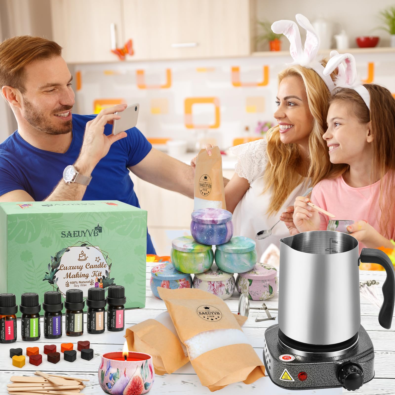 Kit Profesional Para Hacer Velas - Caldera De 10,8L Con Pico Vertedor, Calentamiento Rápido