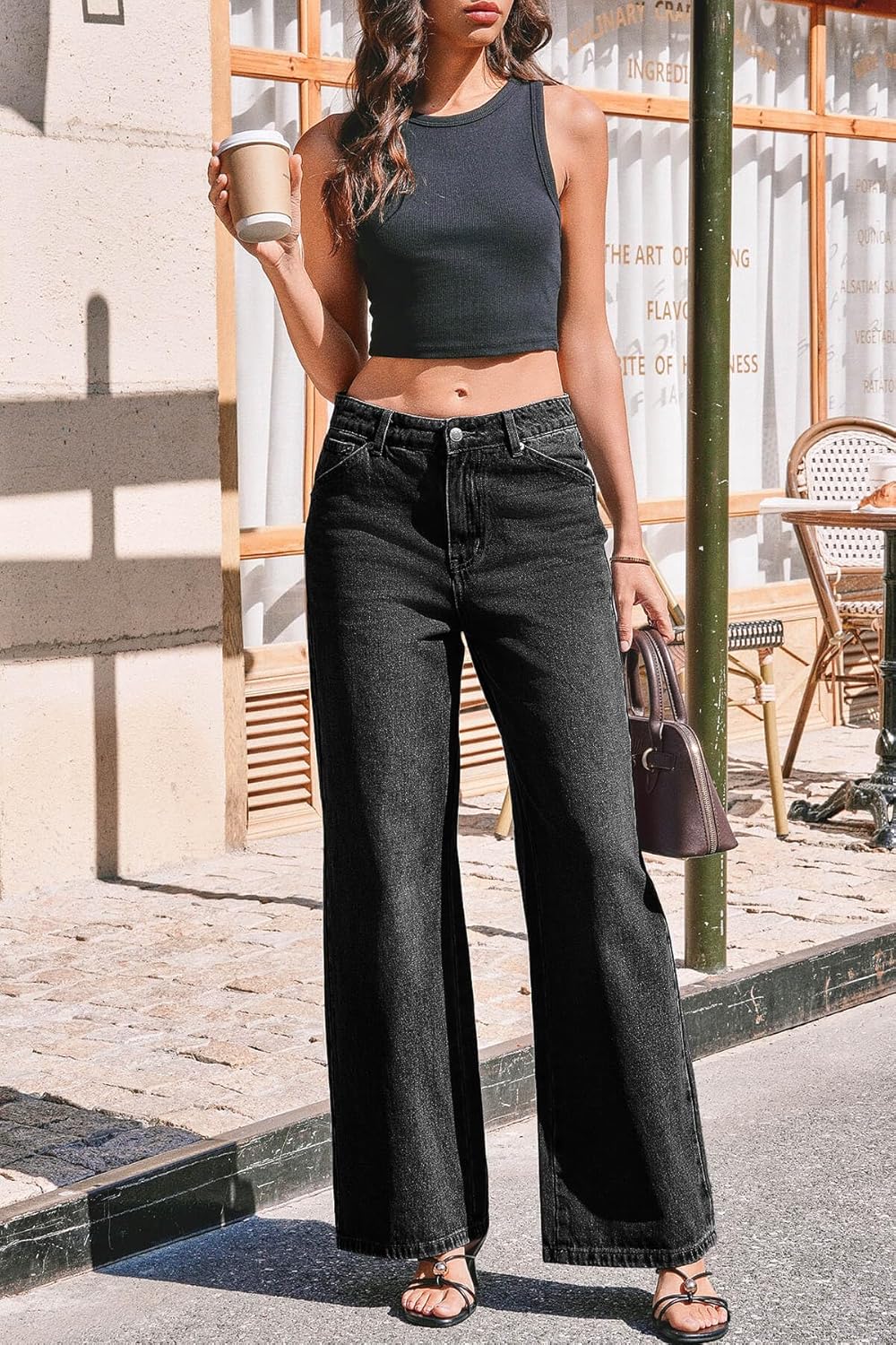 Cicy Bell Womens Wide Leg Baggy Jeans High Waisted Boyfriend Loose Denim Pants with Pockets - Image 6