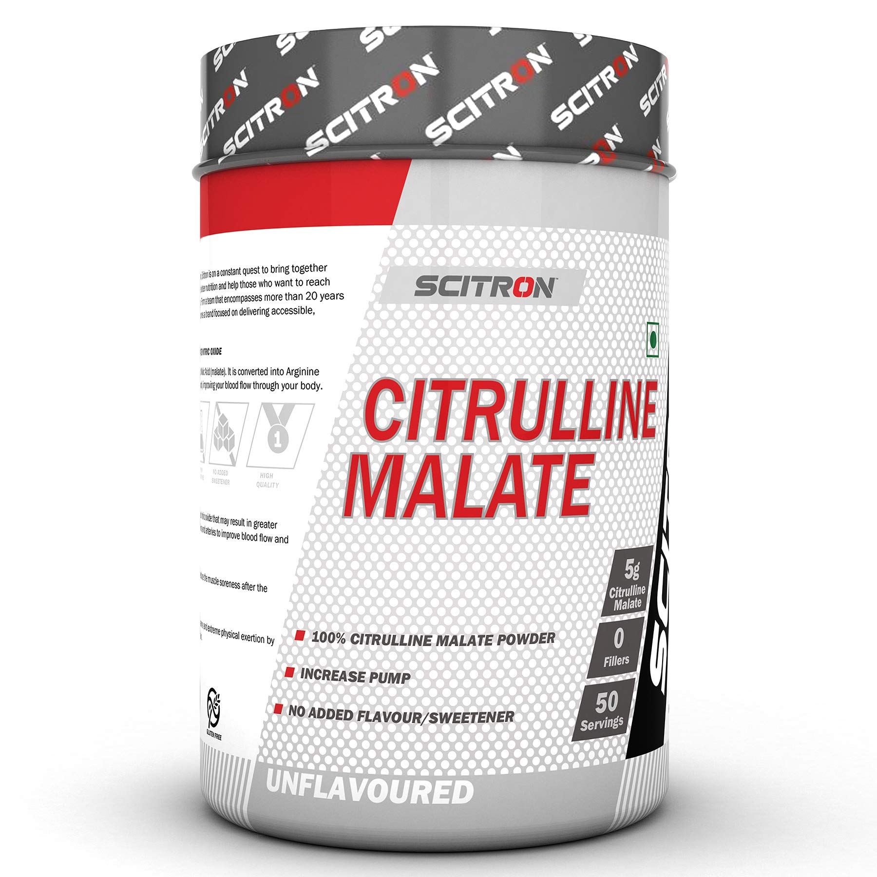 SCITRONCitrulline Malate (50 Servings, 5g Citrulline Malate, 0 Fillers, No Added Flavour & Sweetener, Increase Pump) 250g
