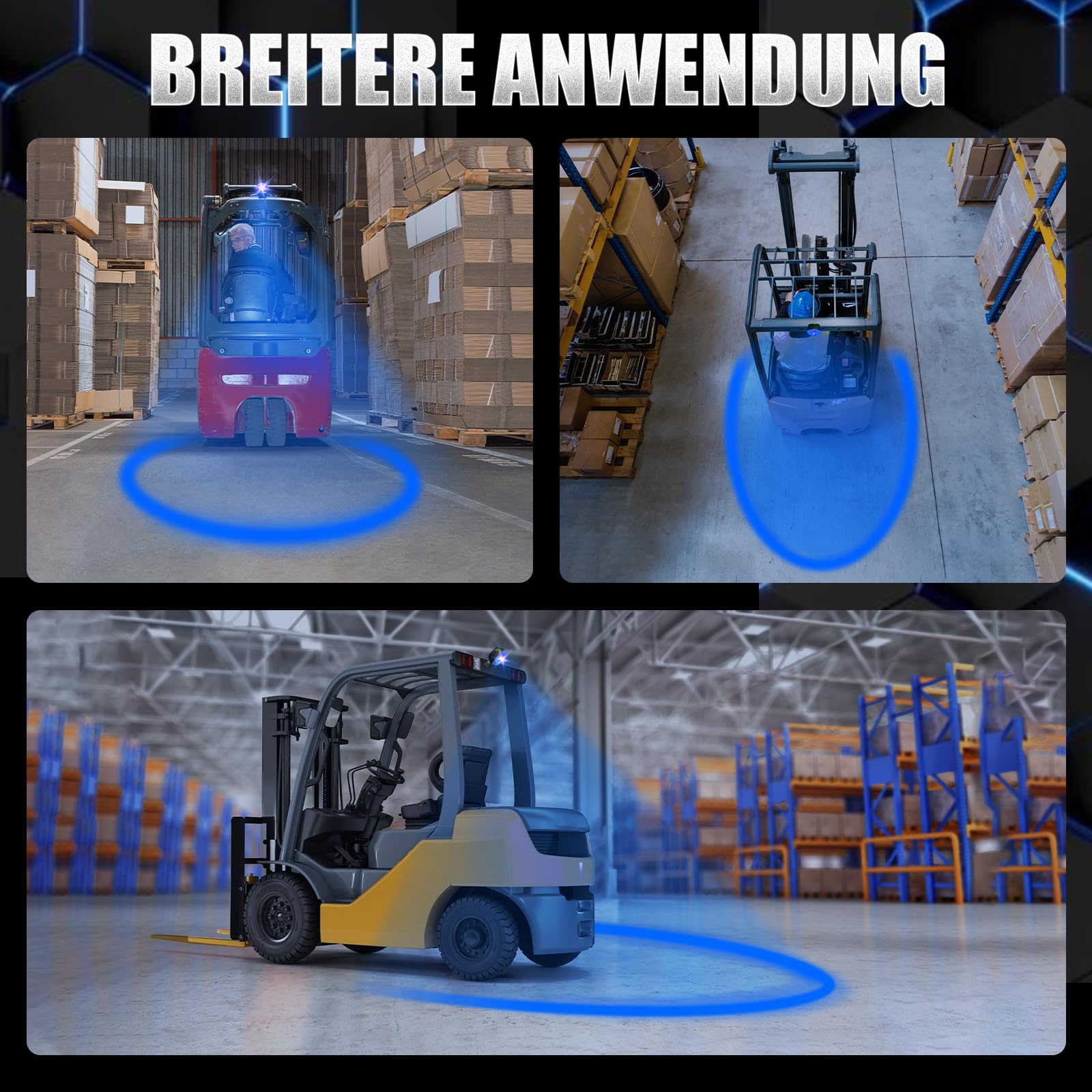 30W Runde LED Blaue Gabelstapler Leuchtet DC10-110V Warenhaus Seitenleuchten stapler warnlicht Warnscheinwerfer forklift lampe für Auto Gabelstapler