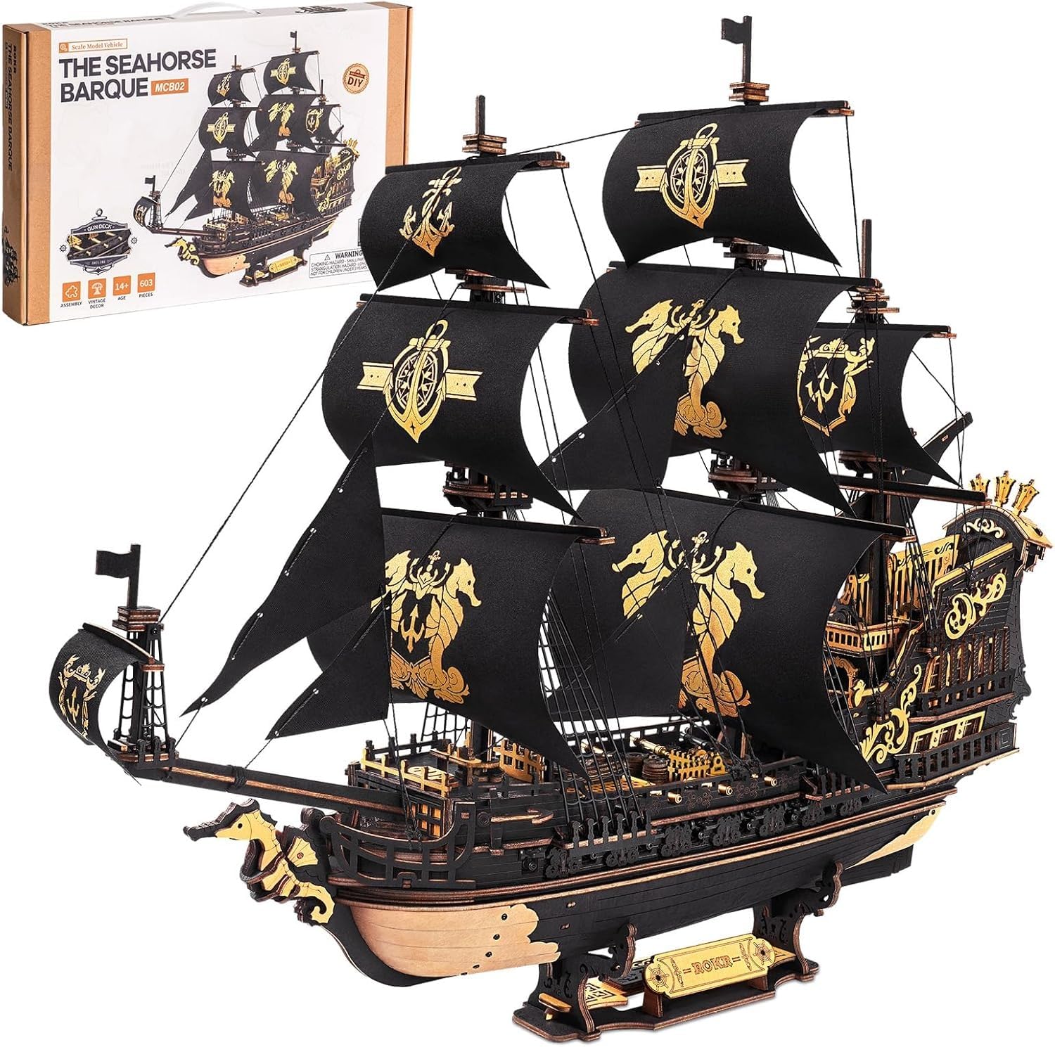 ROBOTIME Seahorse 3D Wooden Puzzles for Adults, 603 pieces