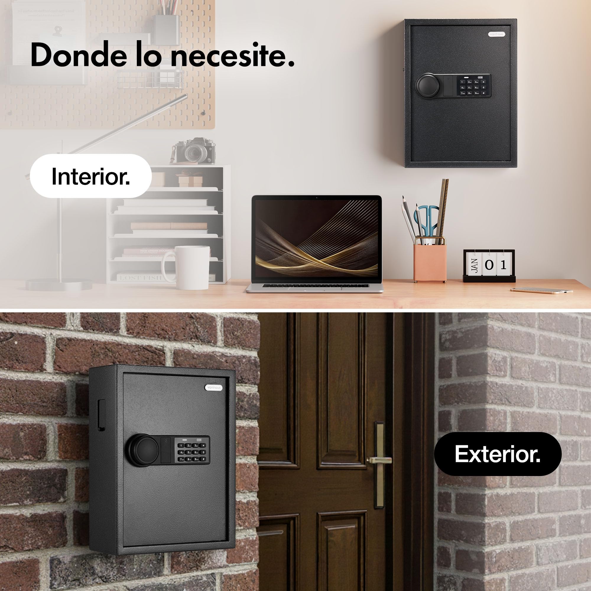 VonHaus Caja de Seguridad para Llaves con Cerradura Digital | Cerradura Solenoide, Capacidad para 71 Llaves, Organizador Casa, Oficina, Negocio, Acceso por Código, Indicadores Luminosos