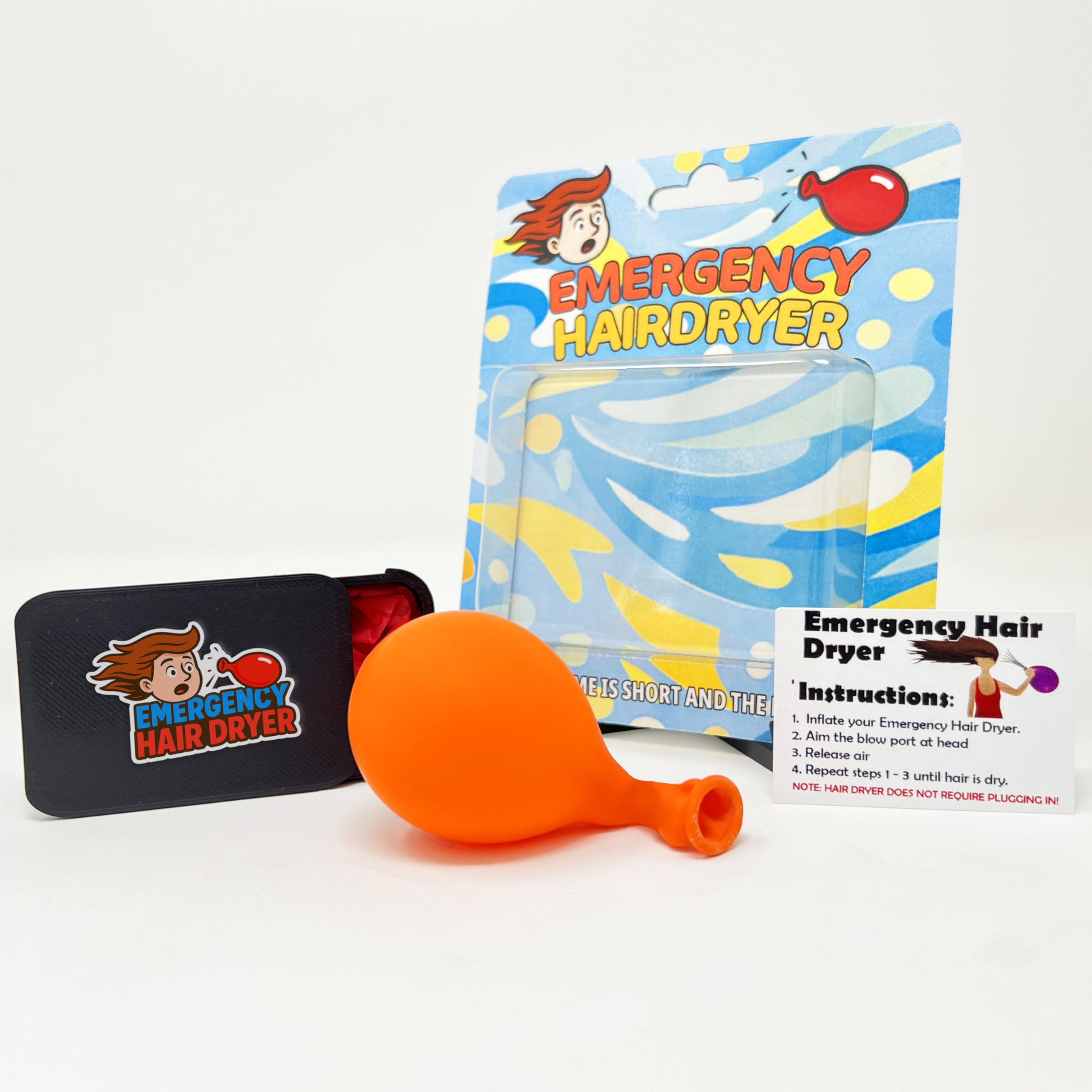 Emergency Hair Dryer - Novelty Gift Idea - Ideal For Birthday Presents, Wedding Favours, Party Bags etc