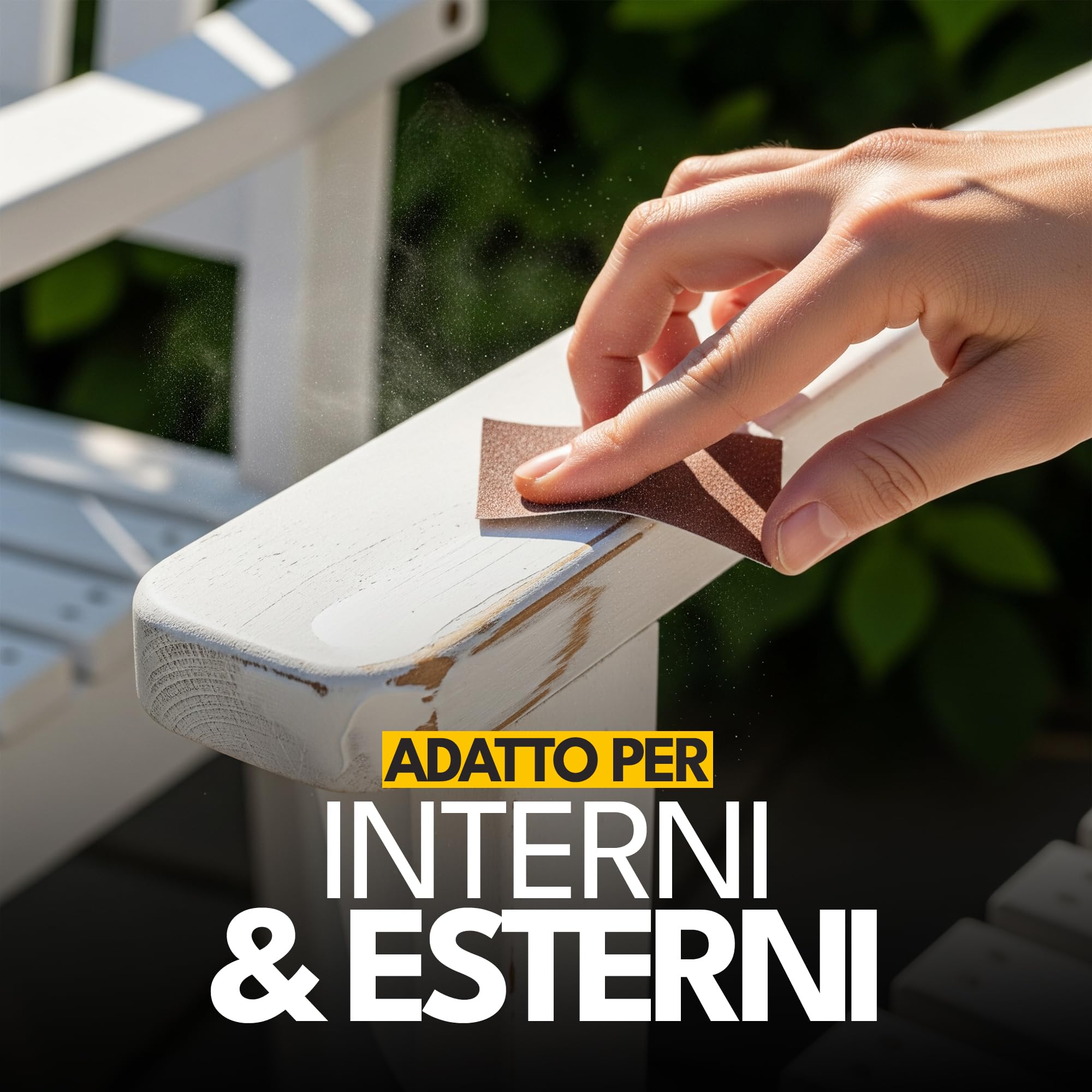 Stucco per Legno - Riempitivo per Mobili, Armadi in Legno, Pavimenti, Porte e Tavoli - Uso Interno ed Esterno + Include Carta Abrasiva & Spatola - 200 g (Bianco)