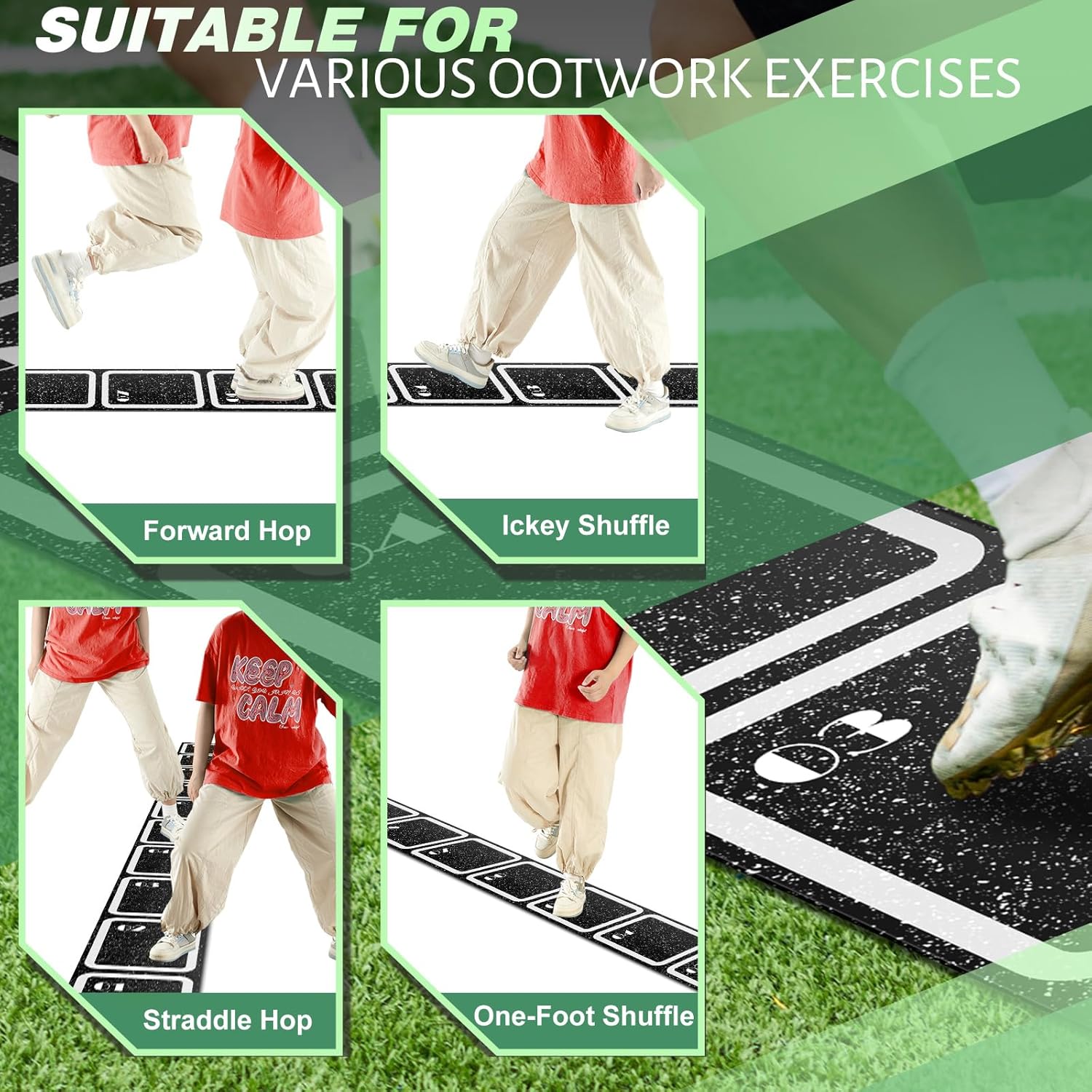 WinnerWhy Rubber Agility Ladder 15 ft Non-Slip Rubber Speed Agility Training Ladder Pad for Soccer Football Footwork Training Equipment for Fitness Boxing Sports Quick Exercise Gym Workout WinnerWhy Rubber Agility Ladder 15 ft Non-Slip Rubber Speed Agility Training Ladder Pad for Soccer Football Footwork Training Equipment for Fitness Boxing Sports Quick Exercise Gym Workout