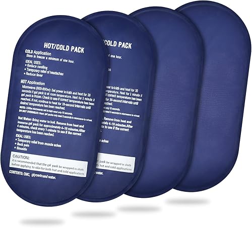 Paquete de hielo de gel para lesiones, 4 paquetes de gel reutilizables, compresa caliente y fría, paquetes de hielo de gel suave flexible para