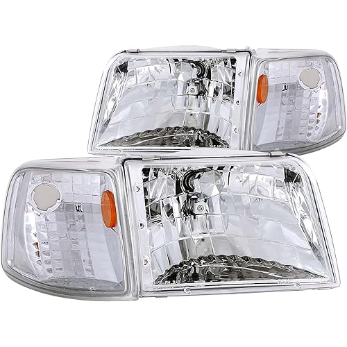 Anzo USA 111119 Ford Ranger Clear With Amber Corners Headlight Assembly - (Sold in Pairs)